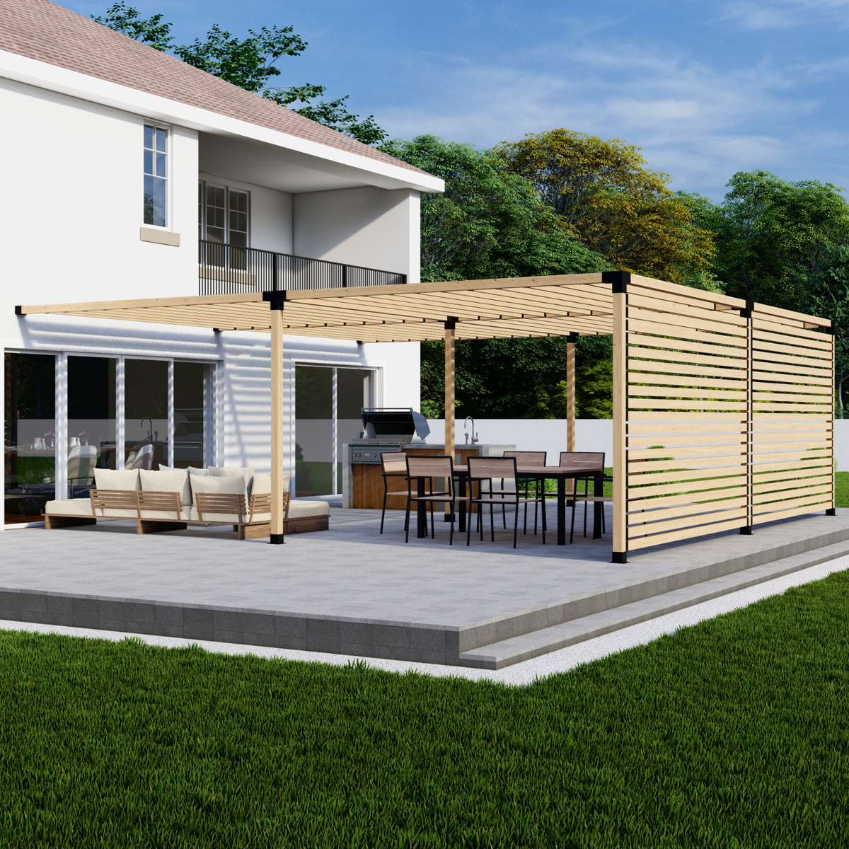 Kit DIY pour pergola avec parois latérales et toit