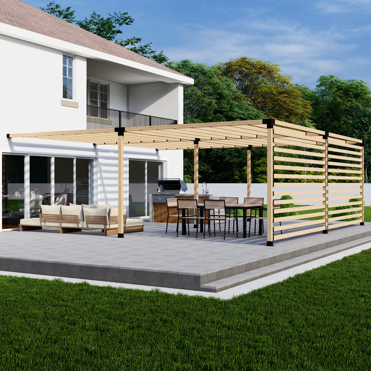Kit de pergola de terrasse adossée