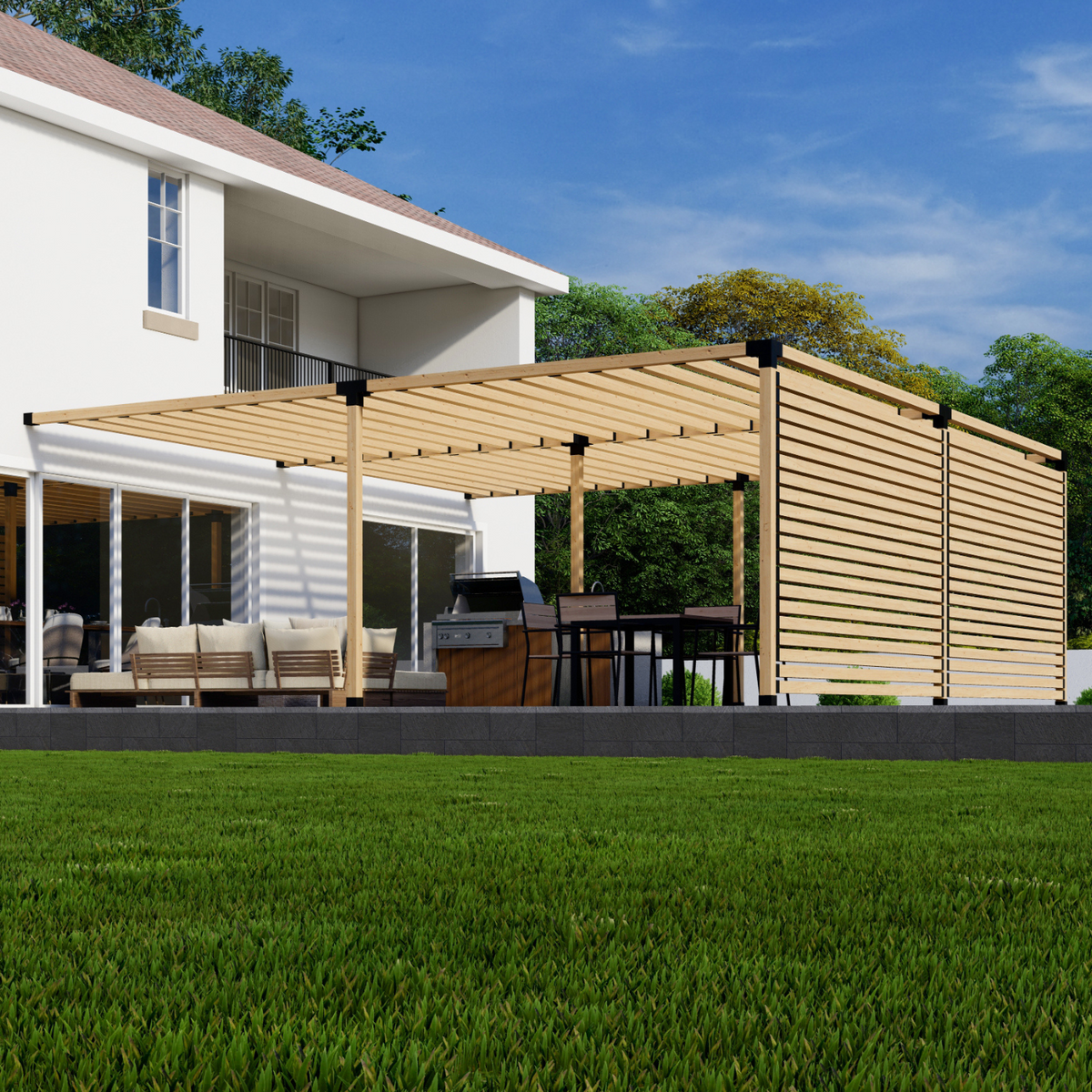 Kit de supports pour pergola contemporaine en bois