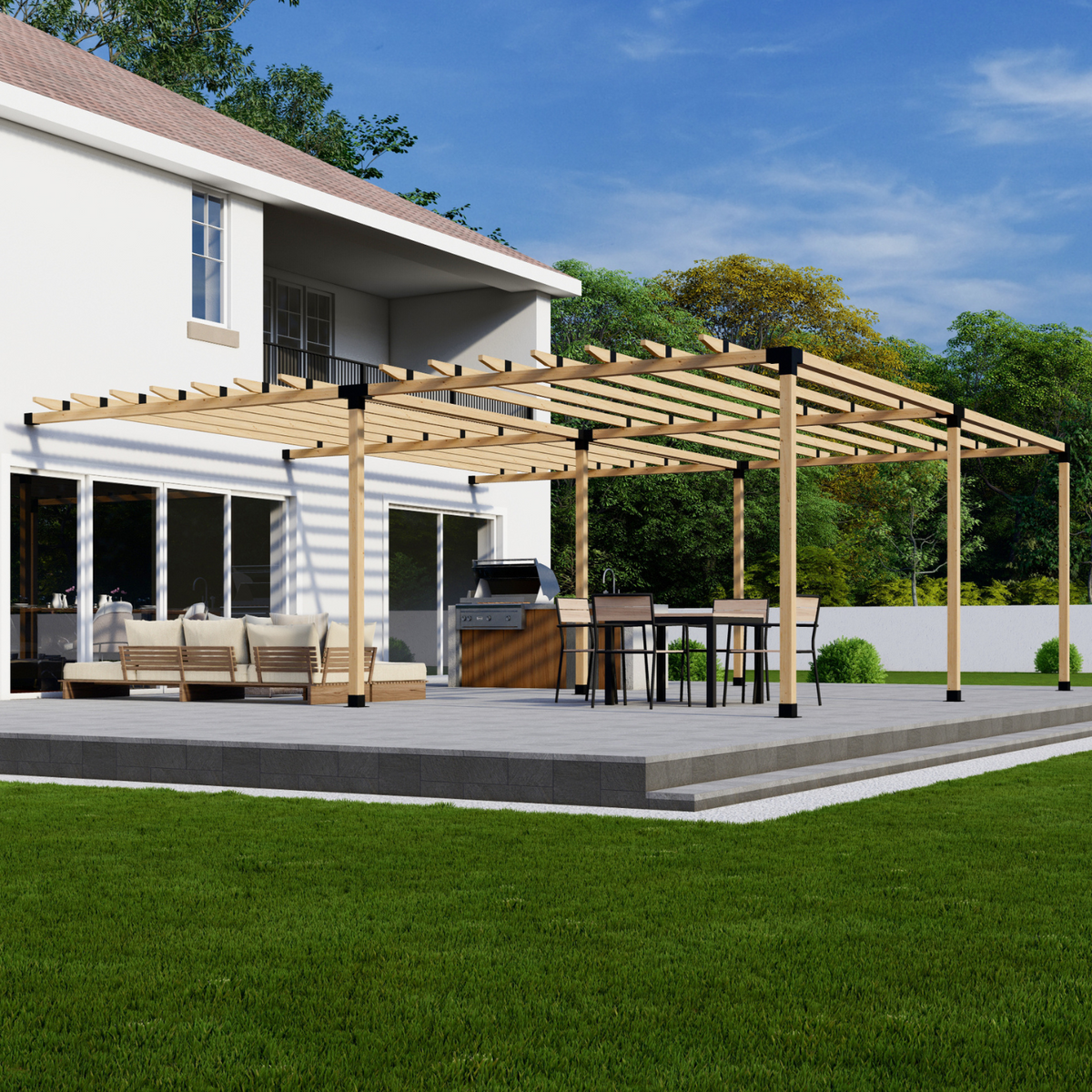 Kit DIY de pergola adossée à la maison