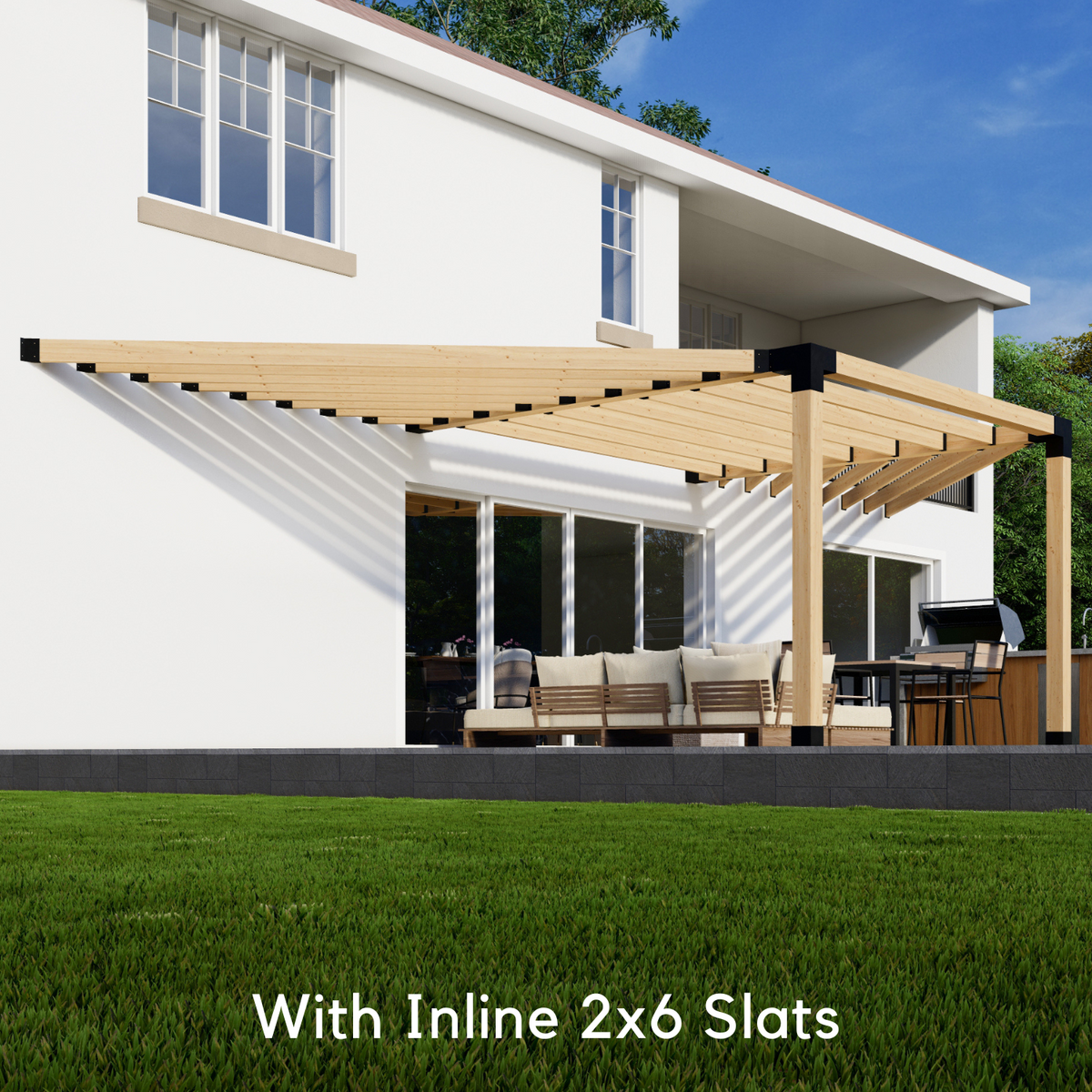 Kit pour construire une pergola sur une terrasse existante – Toute taille jusqu’à 36' x 12'