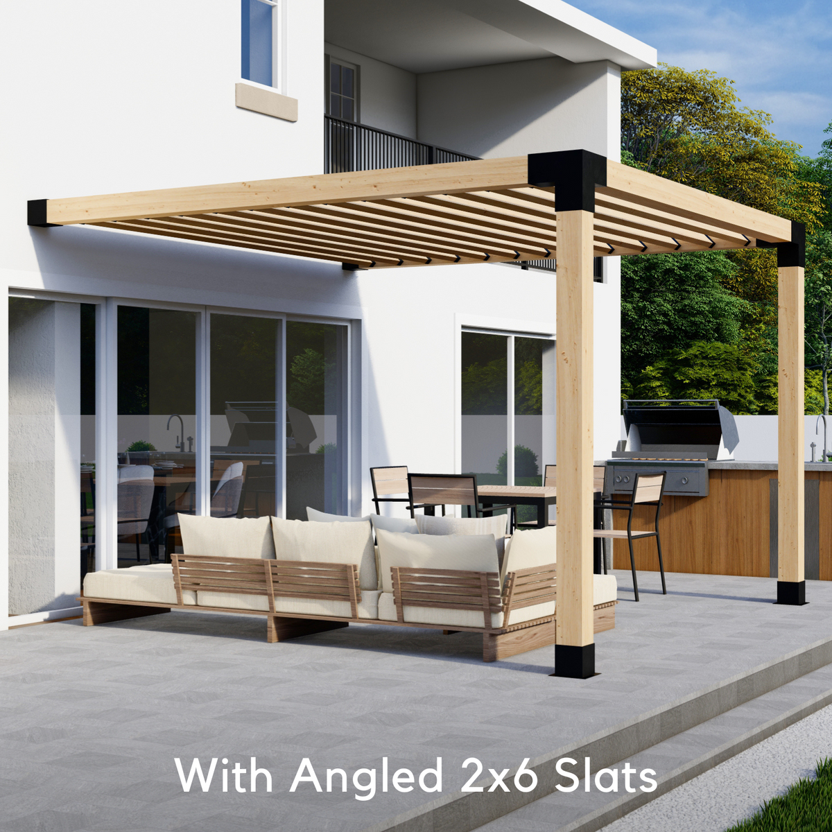 Pergola adossée à la maison 6' x 8' avec toit
