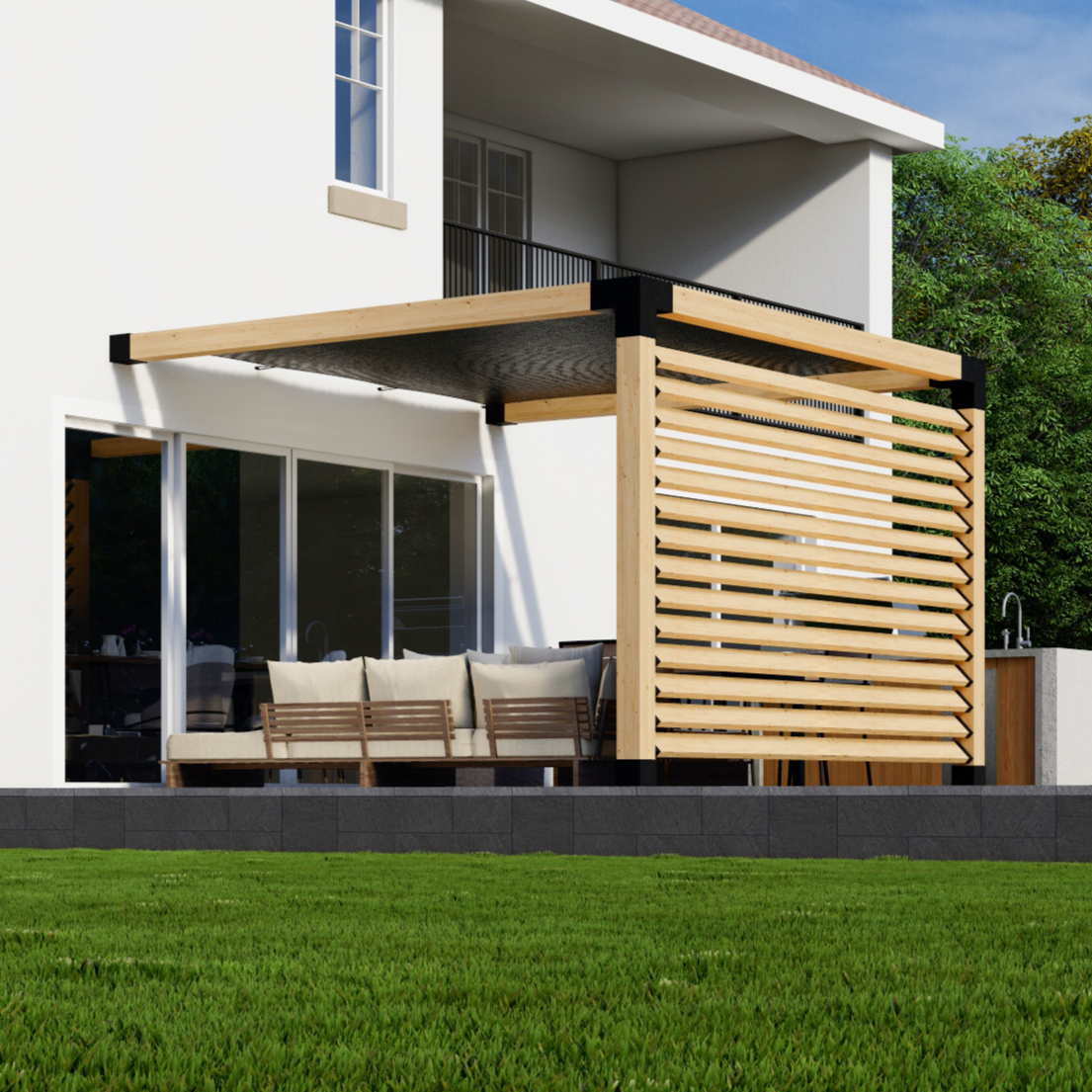 Kit DIY pour pergola avec couverture en toile