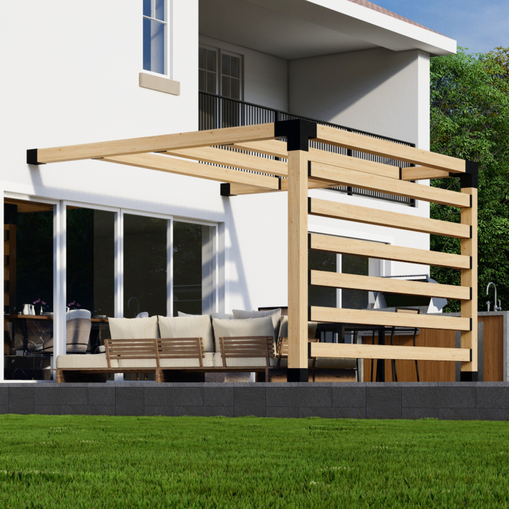 Petit kit de pergola de jardin – Pour pergola adossée de toute taille jusqu’à 12' x 12'