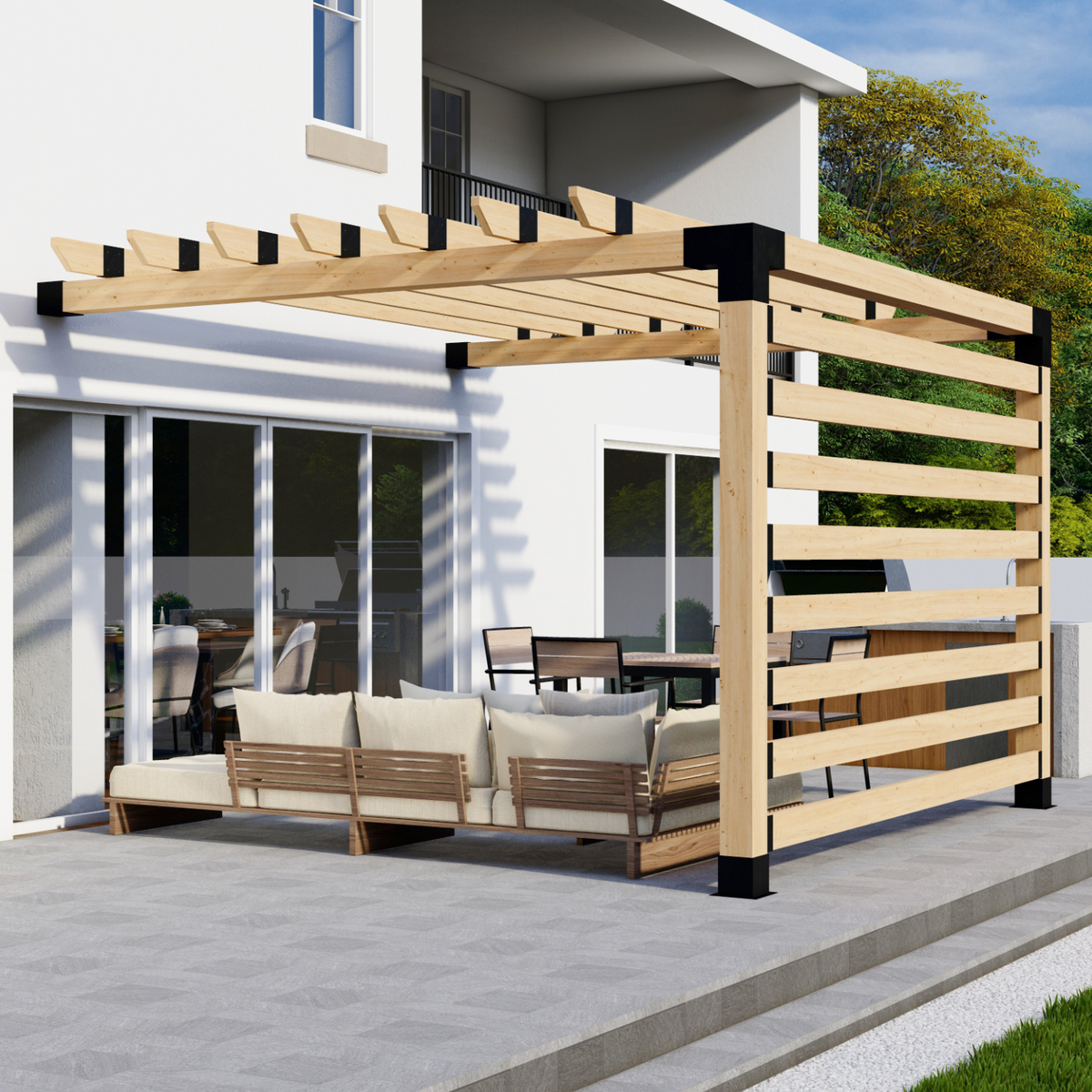 Kit pour pergola adossée à la maison