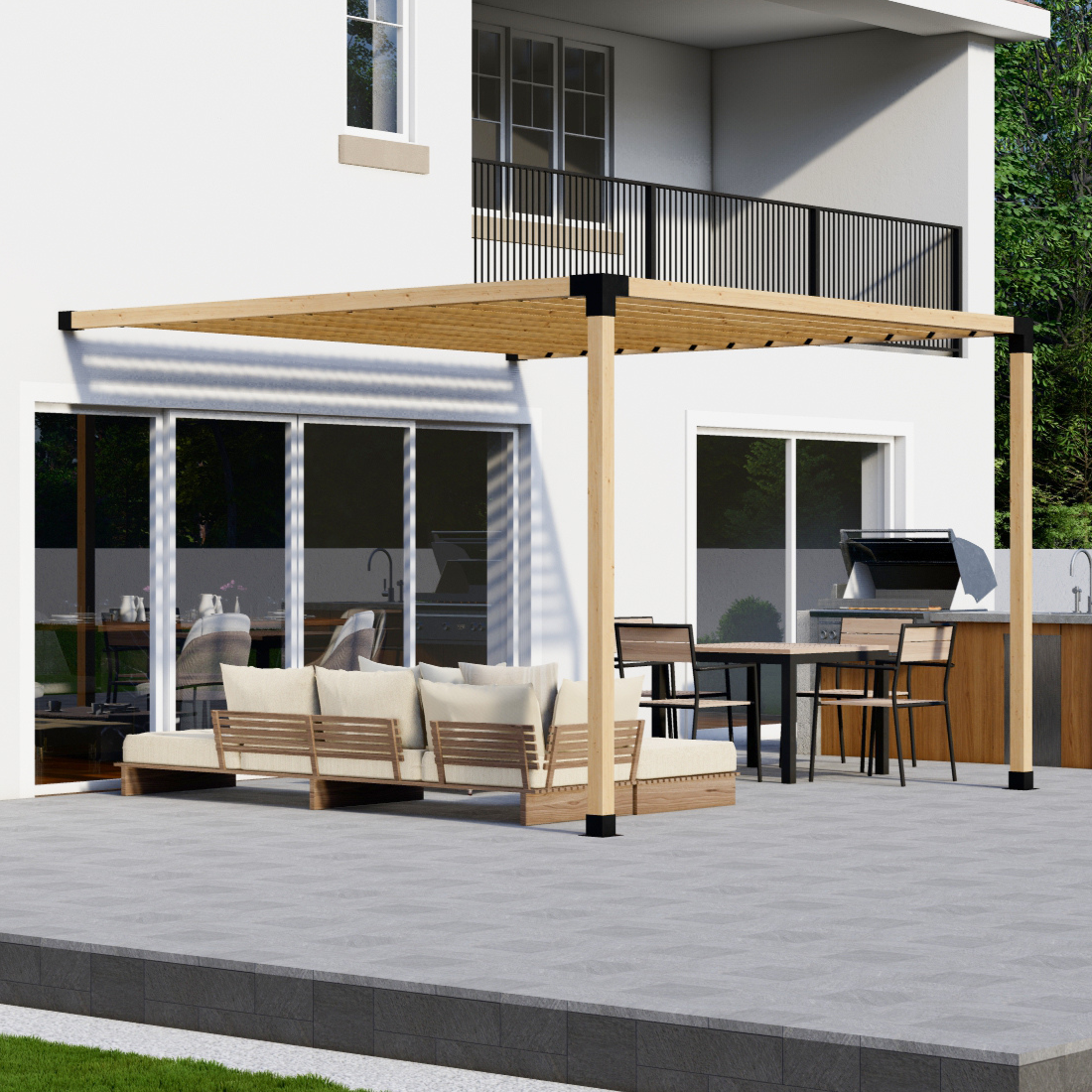 Kit DIY de supports pour pergola adossée à toit à lattes – Toute taille jusqu’à 12' x 12'