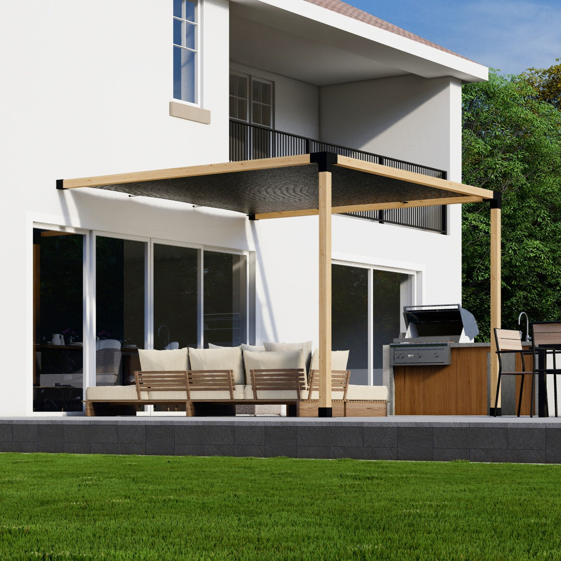 Pergola 10' x 10' avec couverture d’ombrage