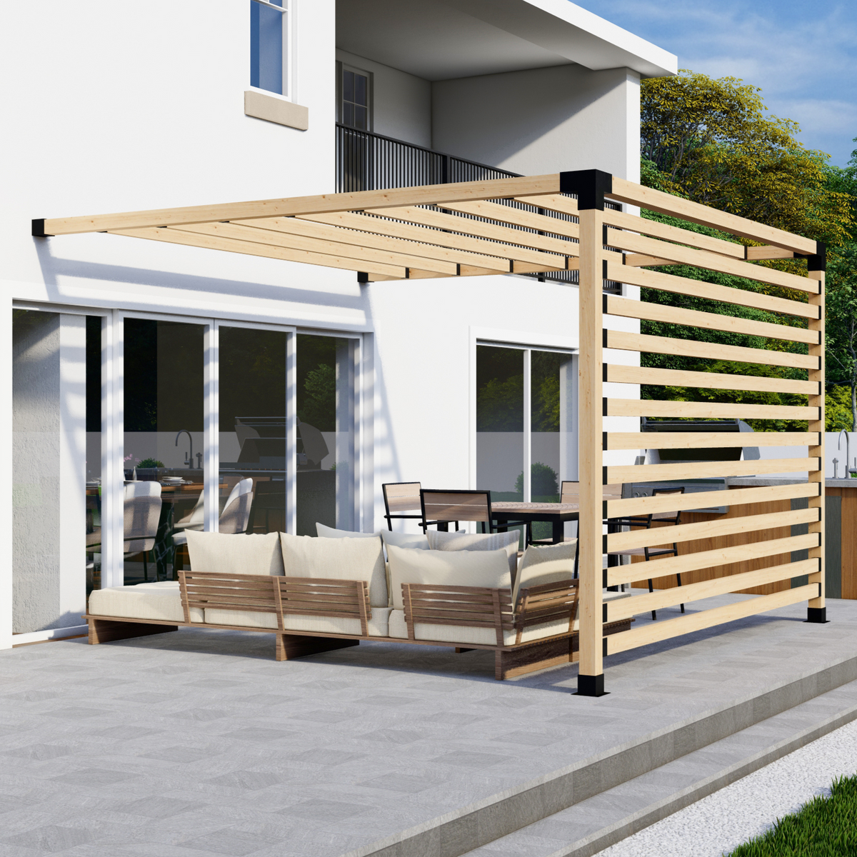 Kit DIY pour construire une pergola sur petite terrasse – Toute taille jusqu’à 12' x 12'