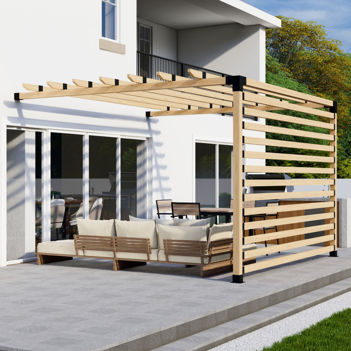 Kit de pergola à 2 poteaux – Toute taille jusqu’à 12' x 12'
