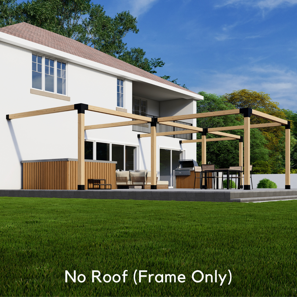 Kit pour pergola en forme de T – Toute taille jusqu’à 36' (adossée) x 24'