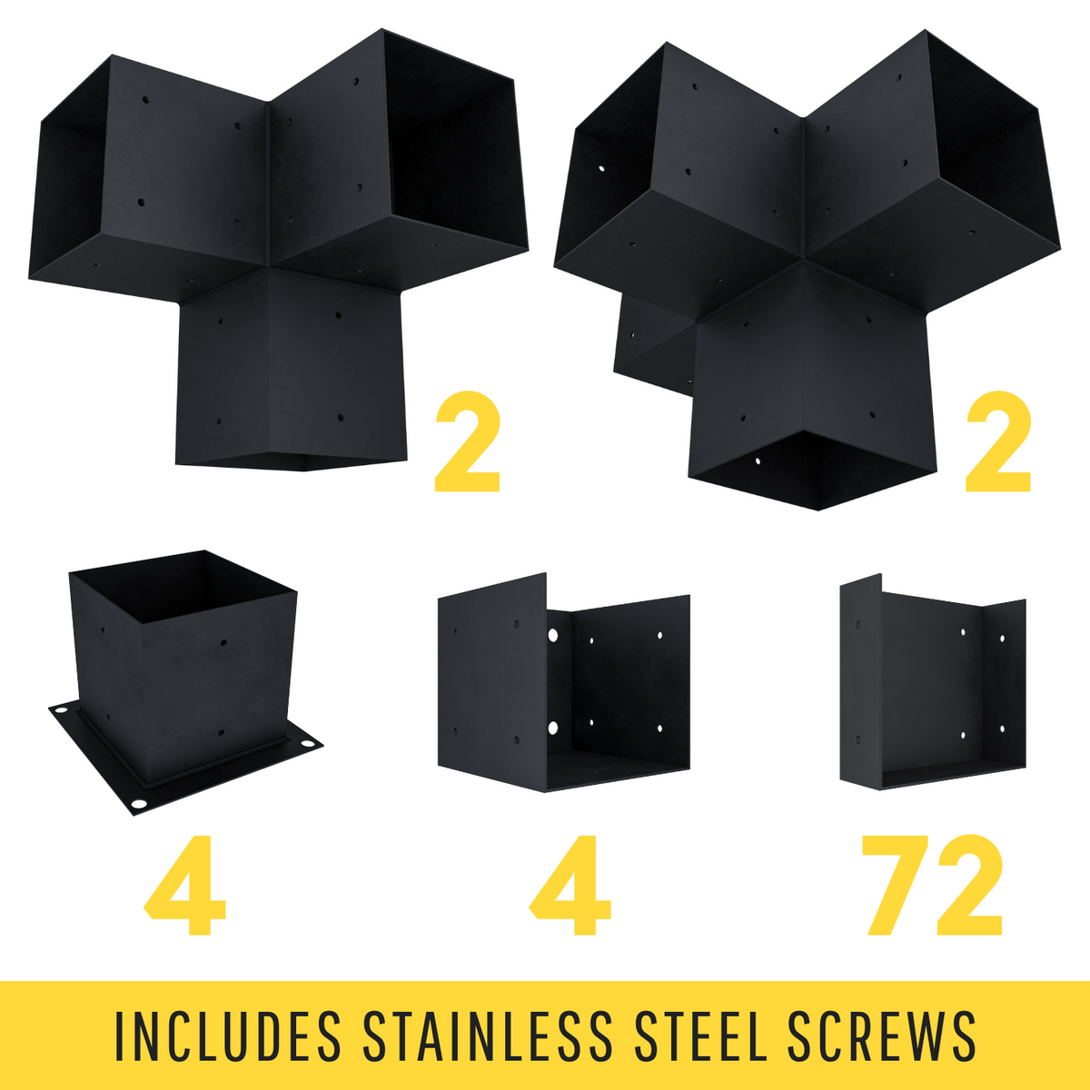 Kit de supports pour pergola avec parois latérales