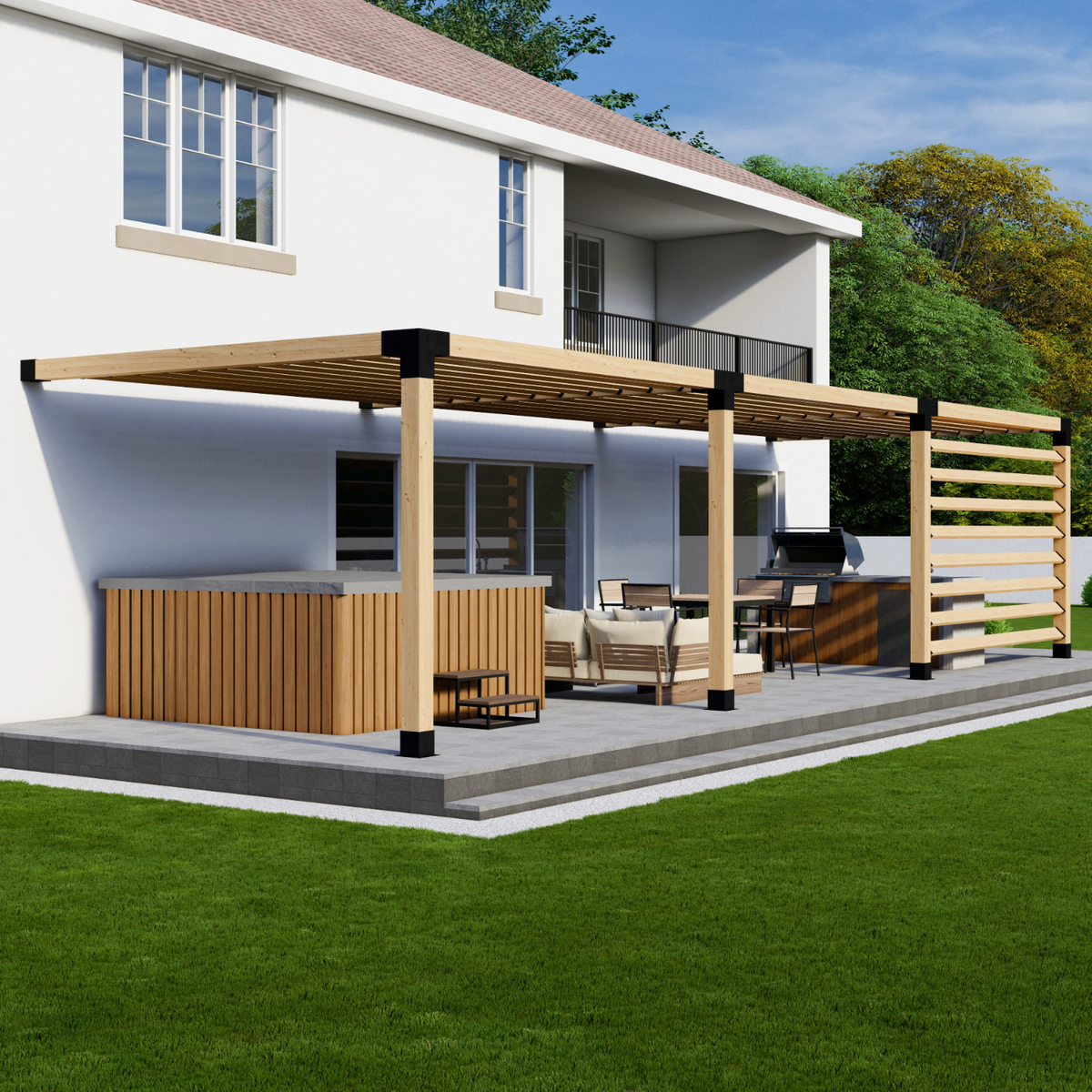 Kit de supports pour pergola de terrasse en bois