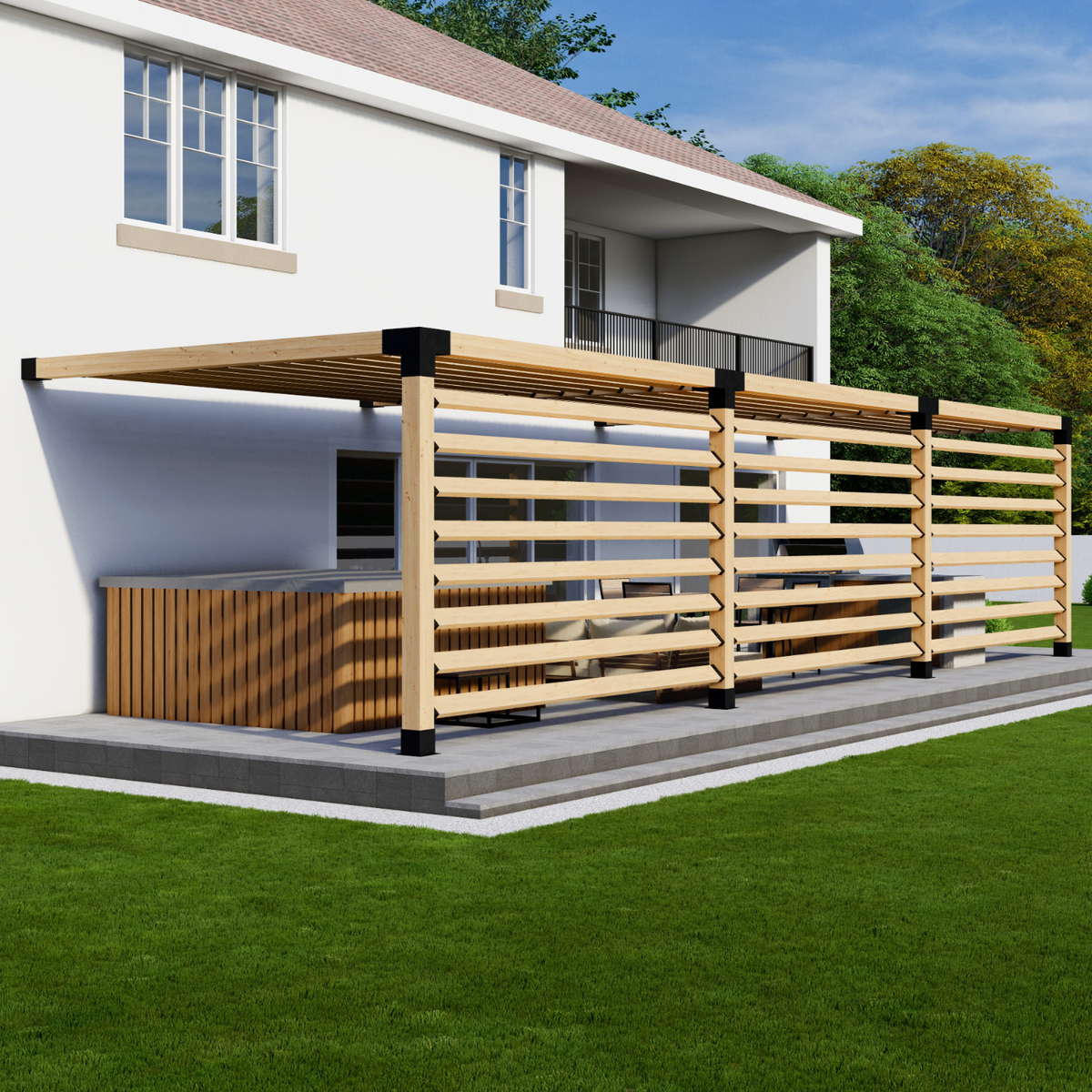 Kit de pergola extérieure moderne