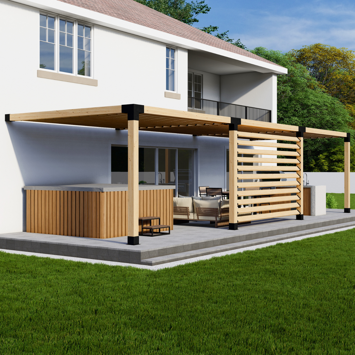 Kit pour construire une pergola contre un mur