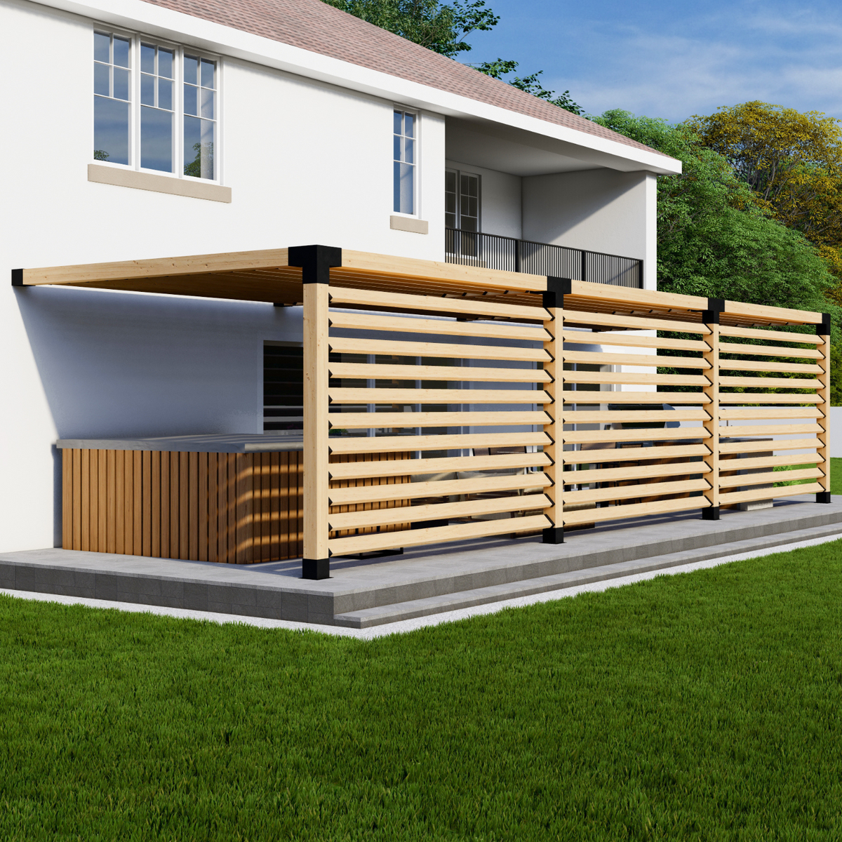 Kit de pergola adossée moderne