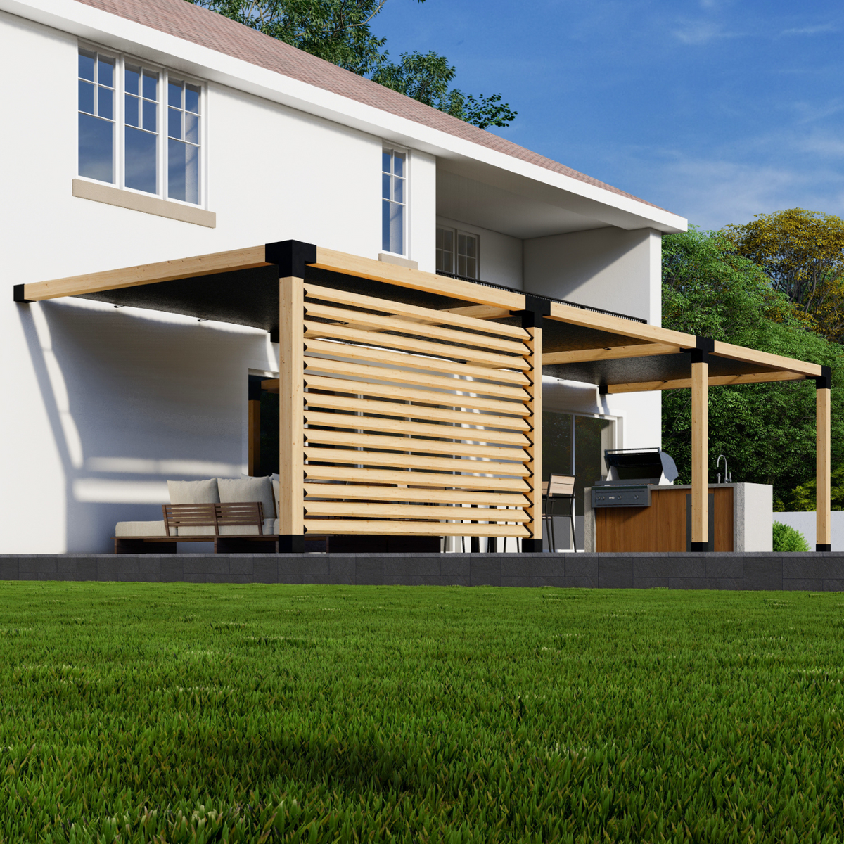 Kit de supports pour pergola adossée en cèdre