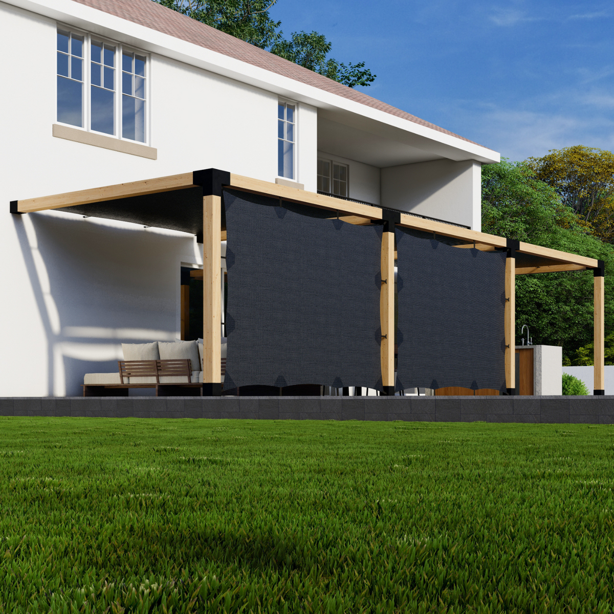 Kit de structure d’ombrage en bois