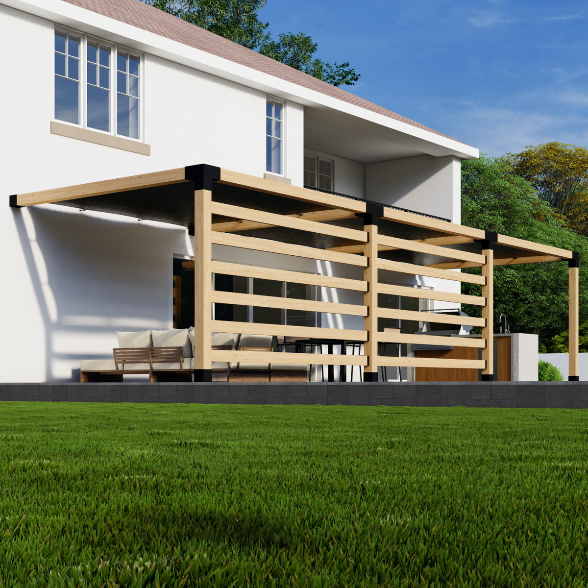 Kit de pergola adossée à la maison