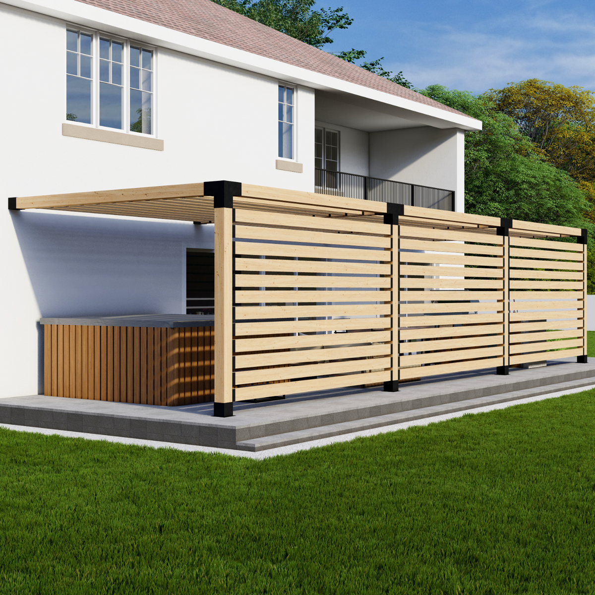 Kit de supports pour structure d’ombrage de terrasse en bois (pergola)