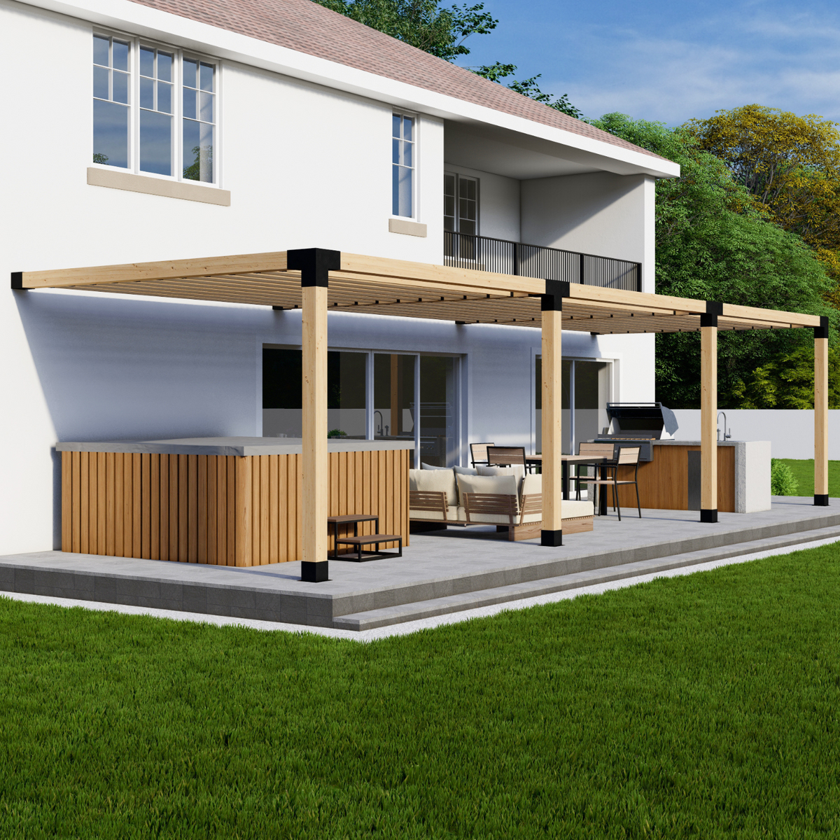 Kit DIY de construction pour pergola d’ombrage extérieure