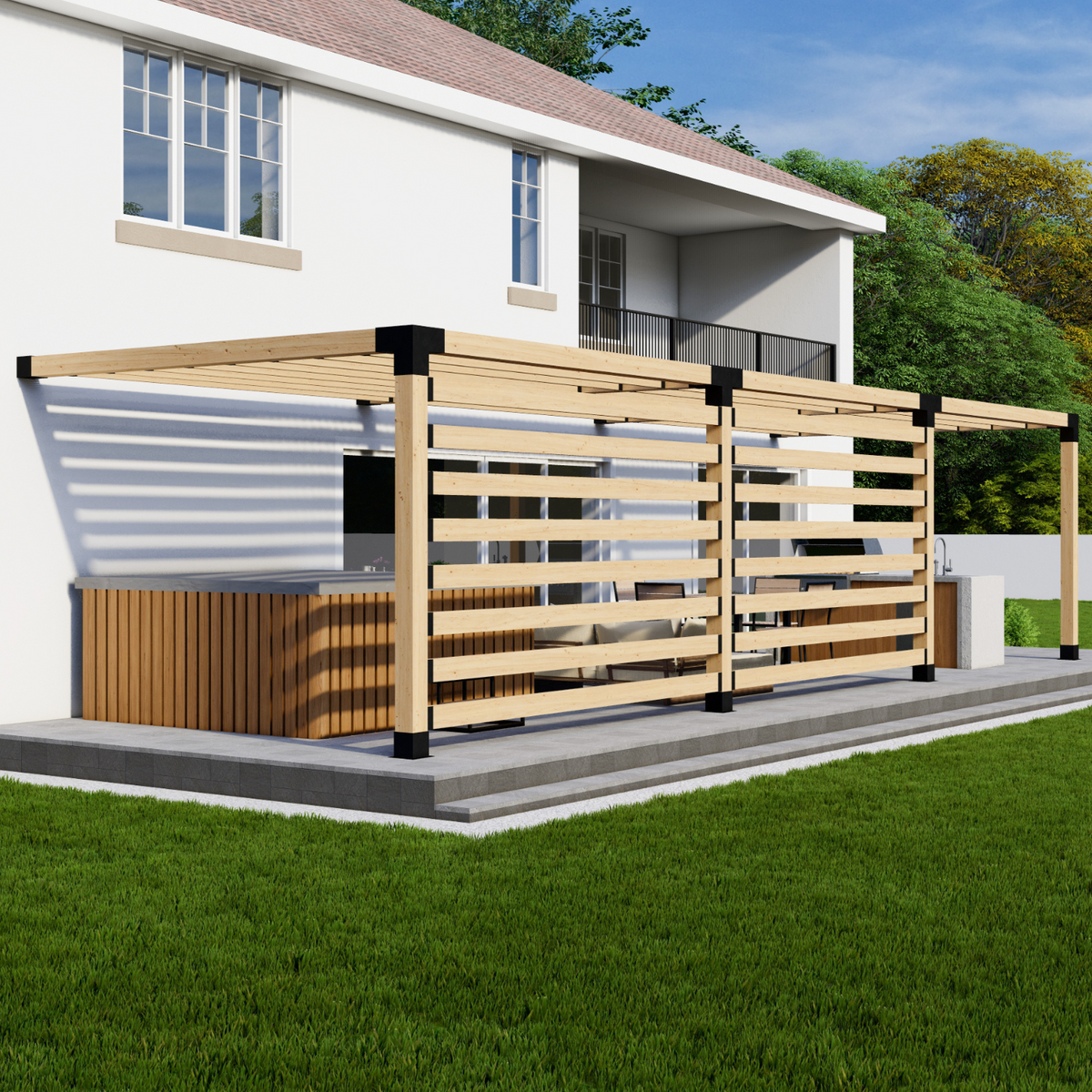 Kit pour pergola de terrasse avec toit