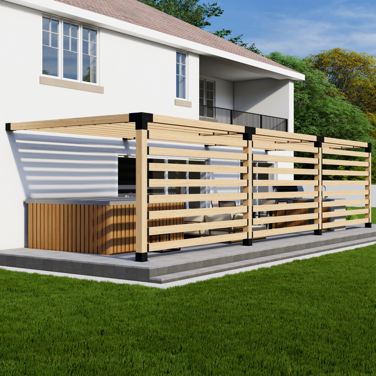 Kit de pergola d’intimité pour terrasse / spa