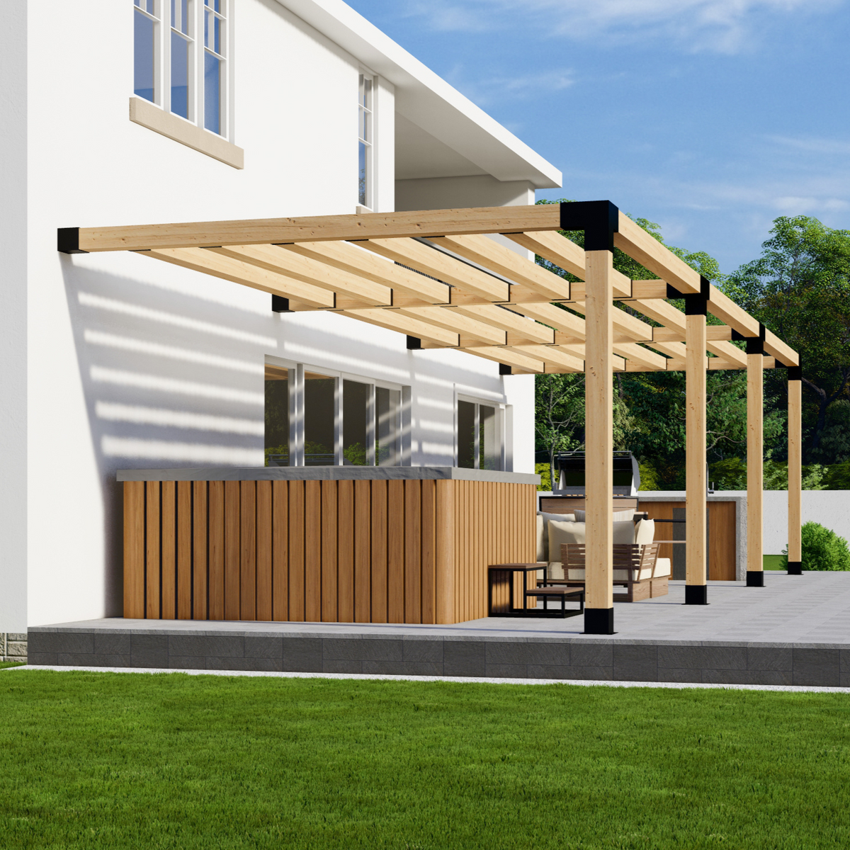 Kit de supports pour pergola de cuisine extérieure ou de terrasse