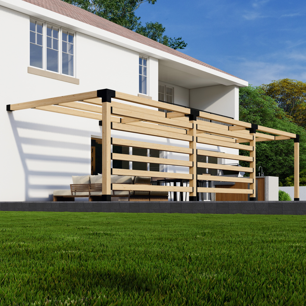 Kit pour pergola sur porche arrière