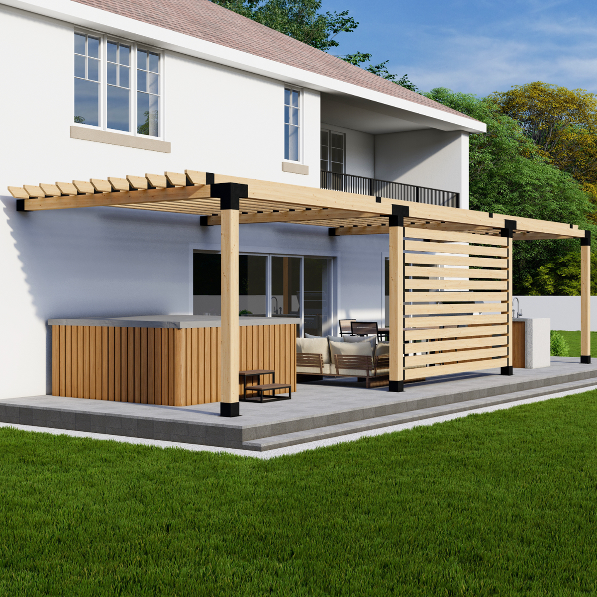 Kit DIY pour construire une pergola sur une terrasse