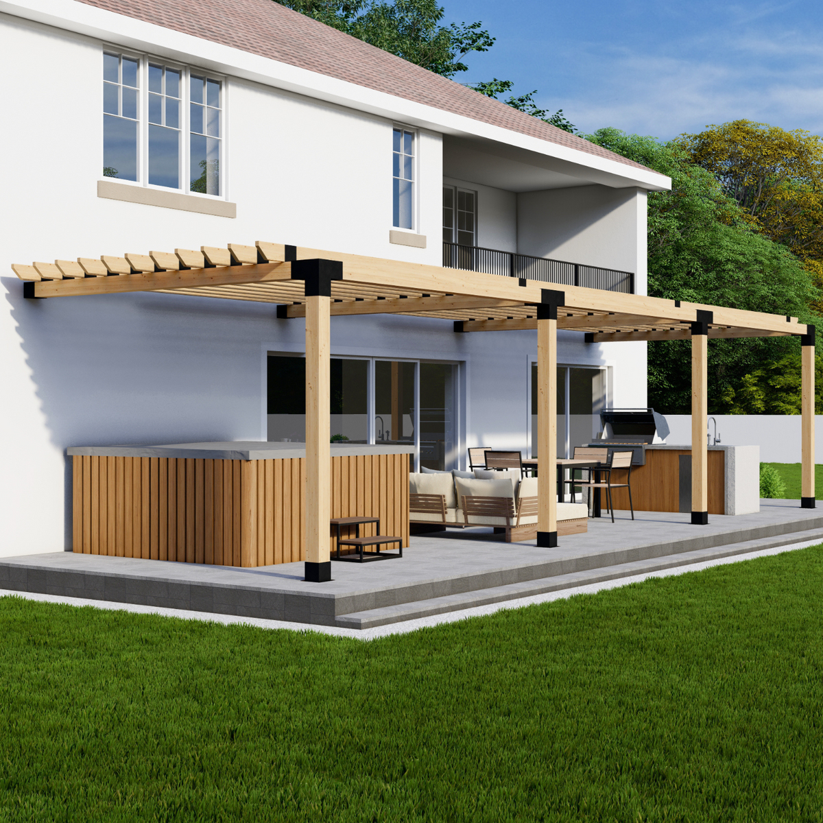 Kit de pergola couverte sur terrasse