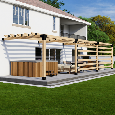 Kit de pergola en métal et bois avec toit (supports et quincaillerie)
