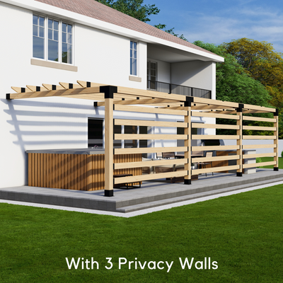 Kit de pergola en métal et bois avec toit (supports et quincaillerie)