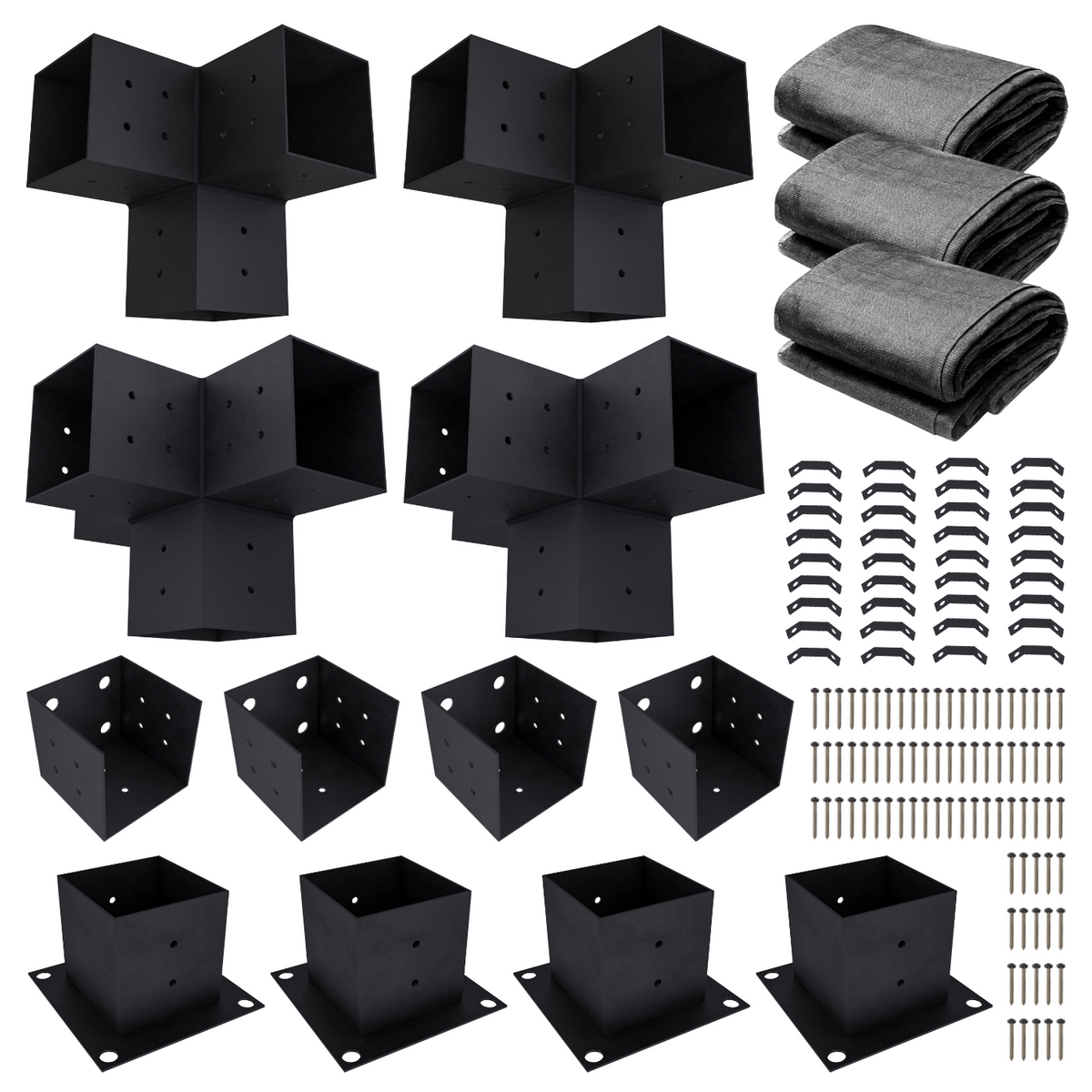 Kit pour pergola avec voiles d’ombrage