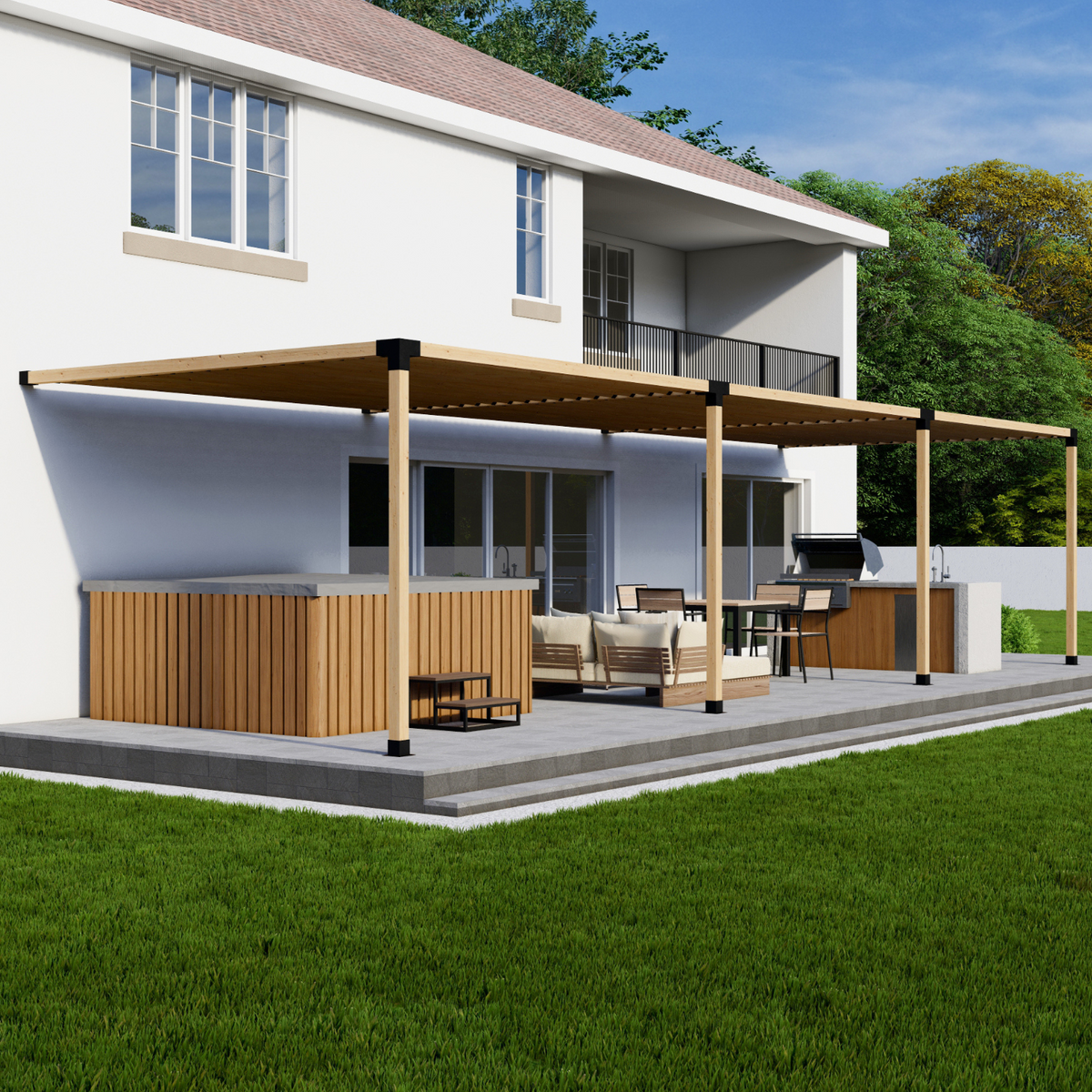 Kit de supports pour pergola murale en bois