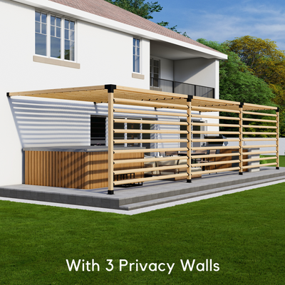 Kit pour pergola avec toit adossée à la maison