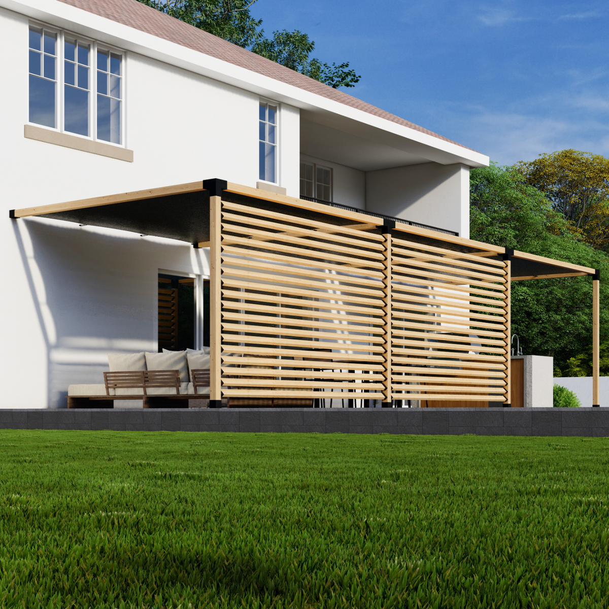 Kit DIY pour pergola adossée à l’arrière de la maison