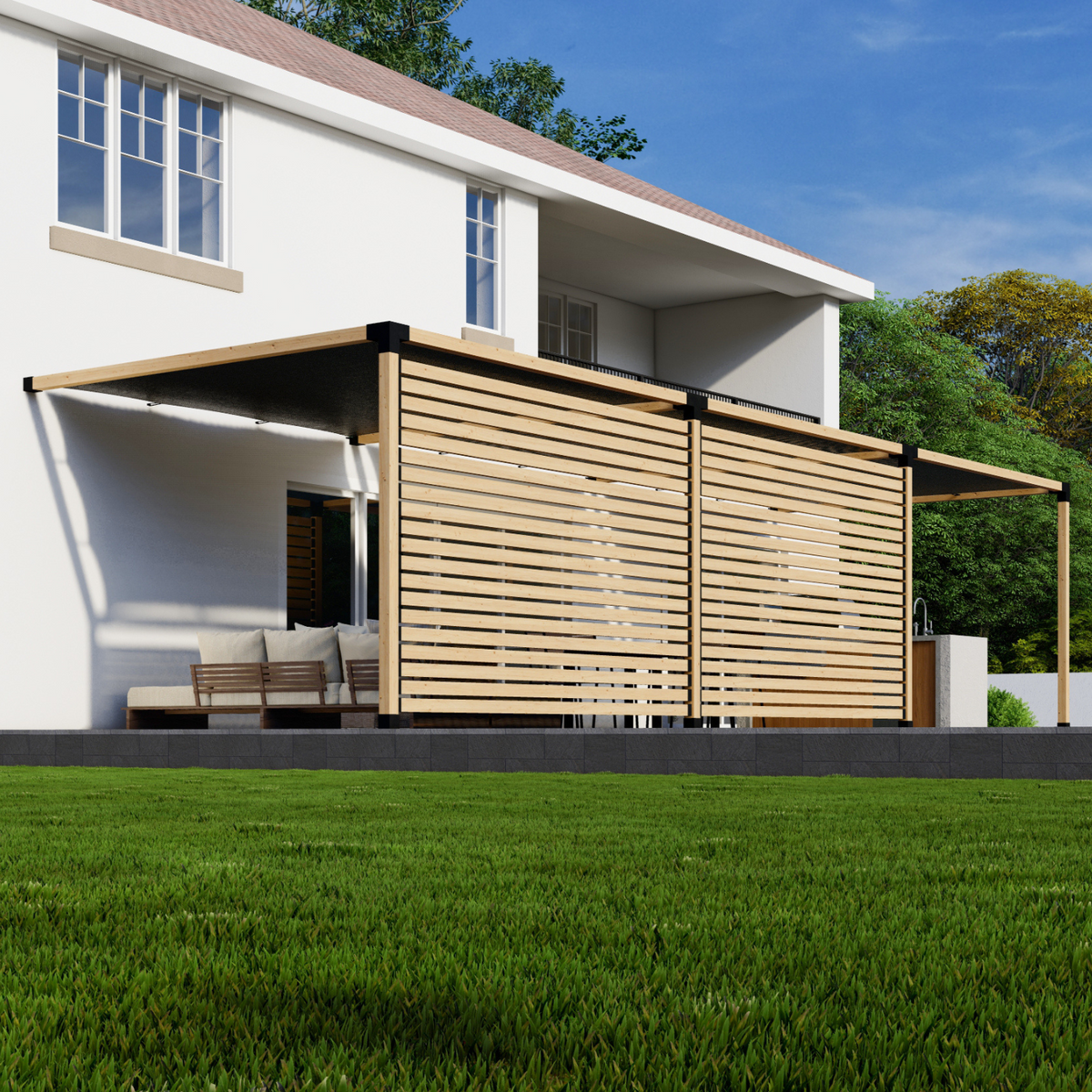 Kit pour pergola construite sur terrasse