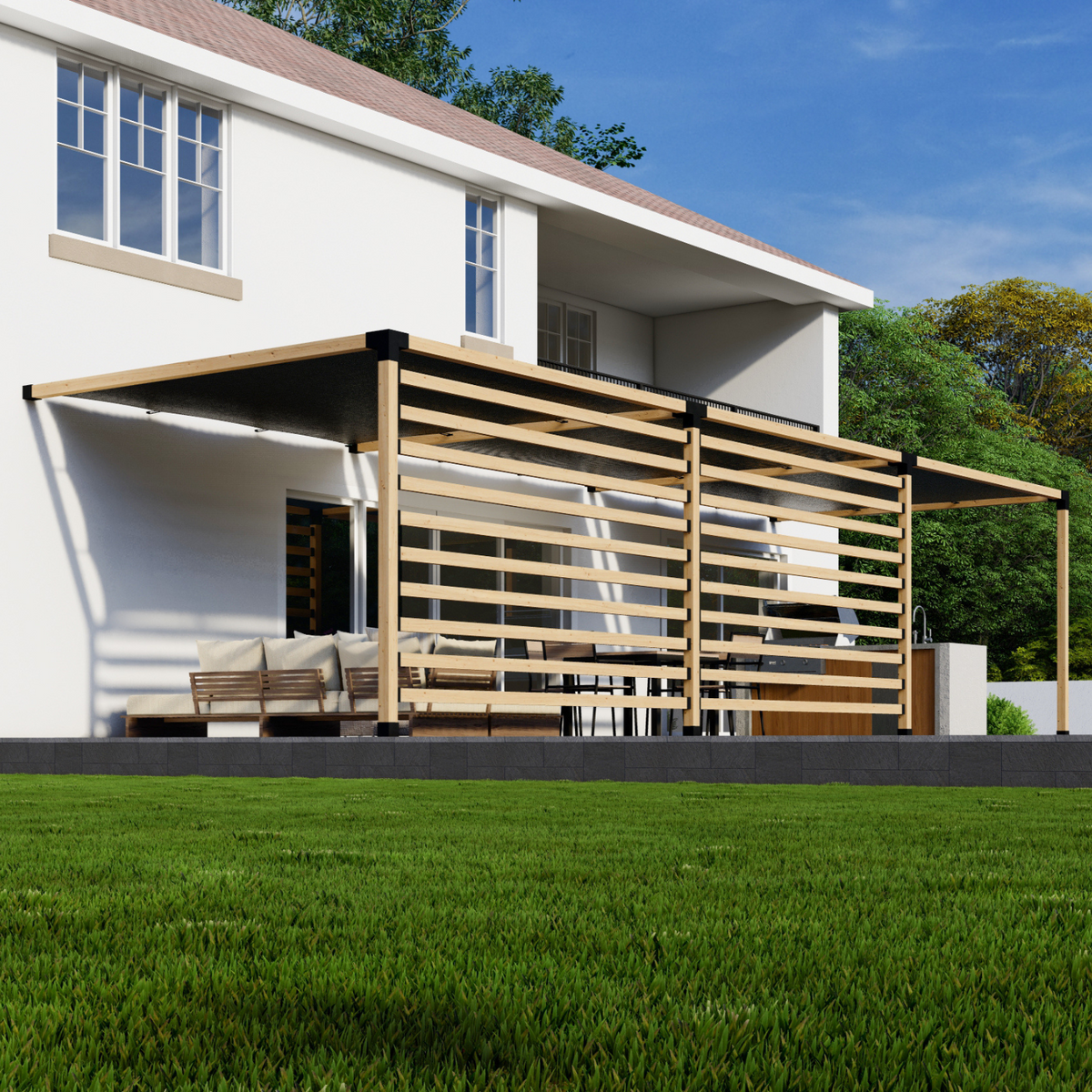 Kit de pergola extérieure pour terrasse