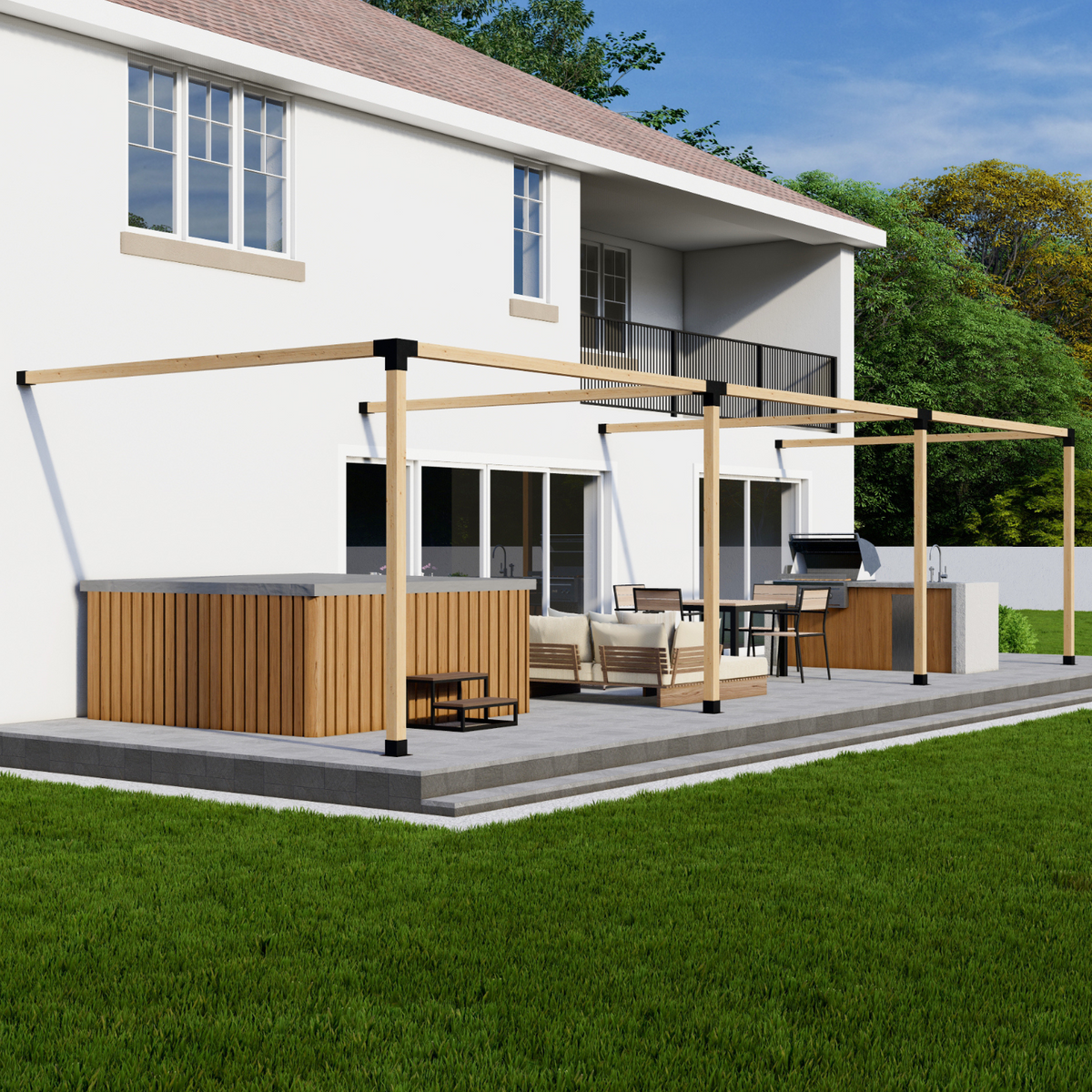 Kit DIY de structure de pergola avec toit en option