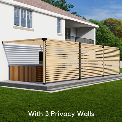 Kit pour pergola de terrasse ou spa avec parois d’intimité