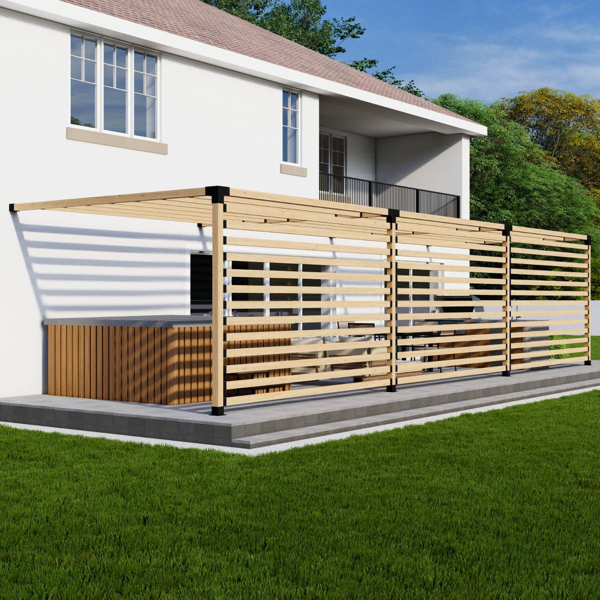 Kit de supports pour pergola en bois adossée à la maison