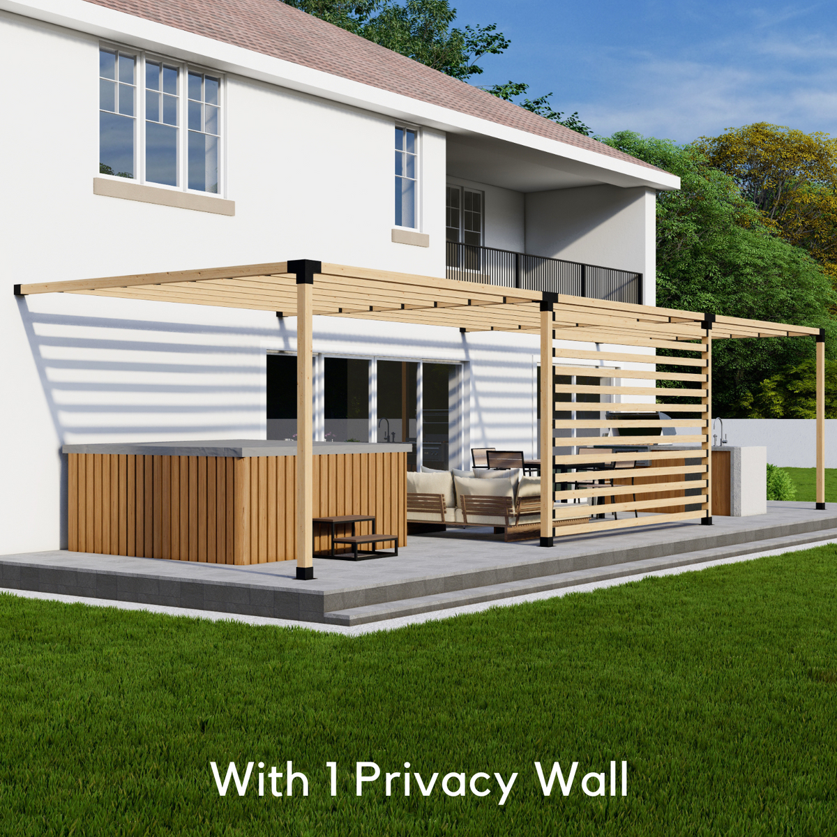 Kit de supports pour pergola en bois avec quincaillerie noire