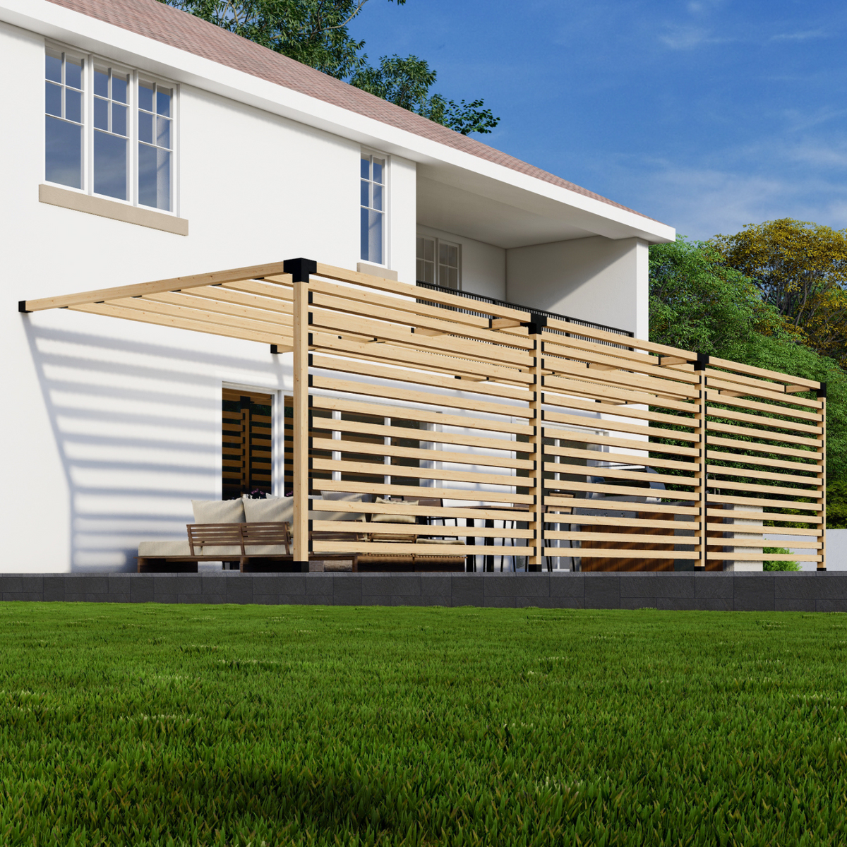Kit de pergola adossée à la maison