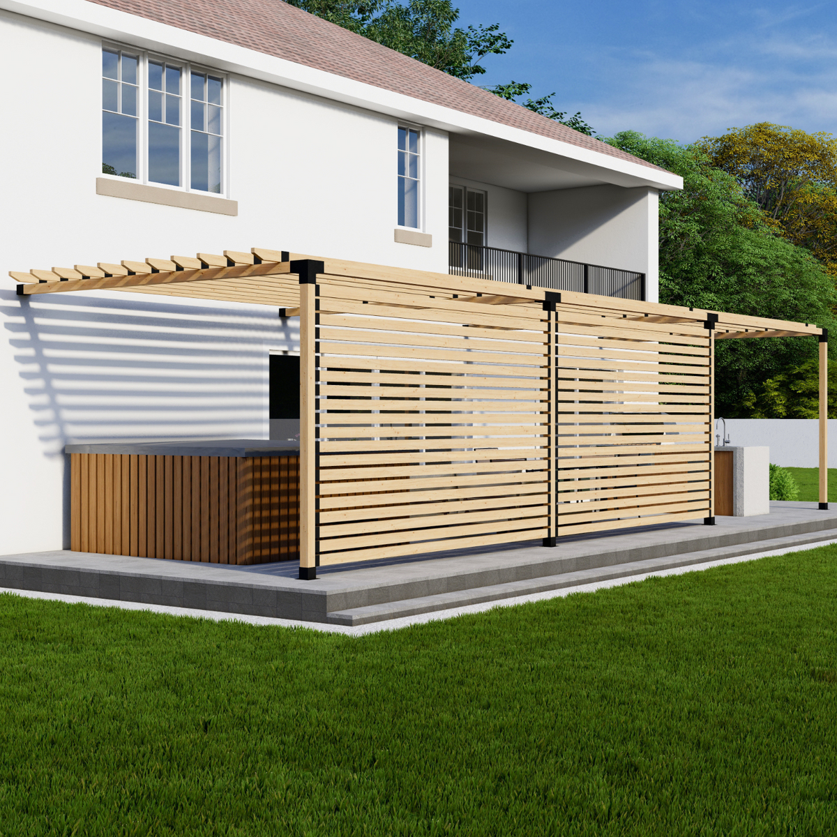 Kit de supports pour pergola en bois de charpente adossée à la maison