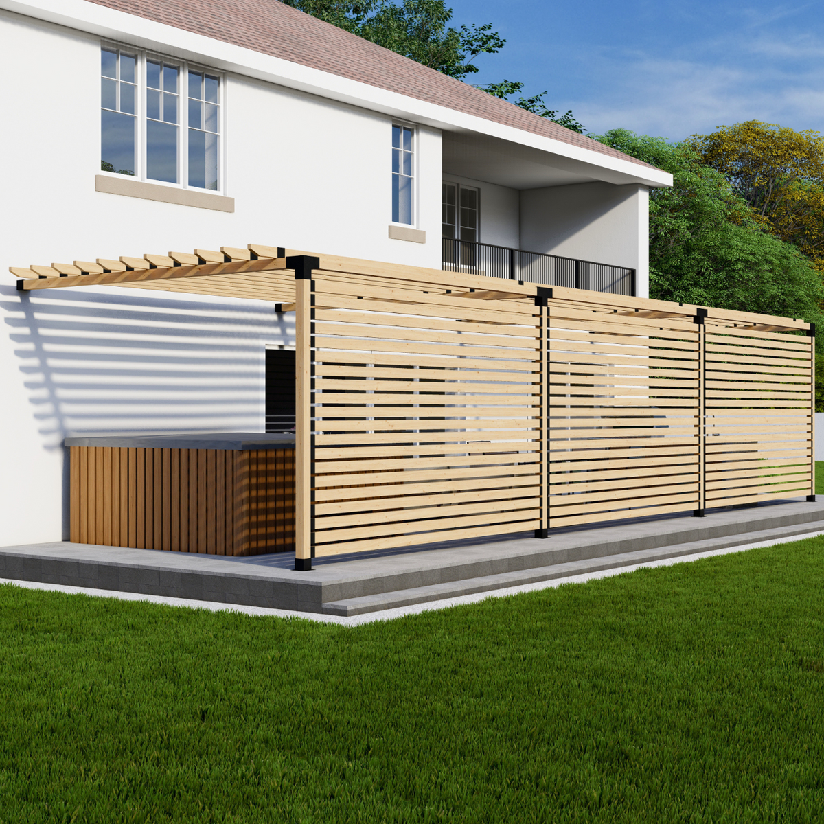 Kit pour pergola extérieure adossée à la maison