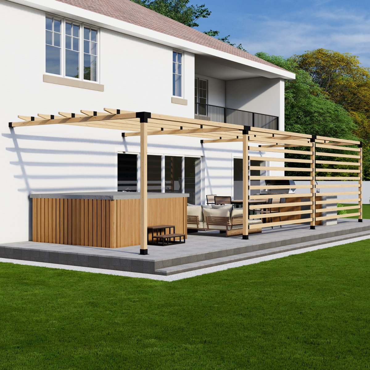 Grand kit de pergola en bois (supports 4x4 ou 6x6)