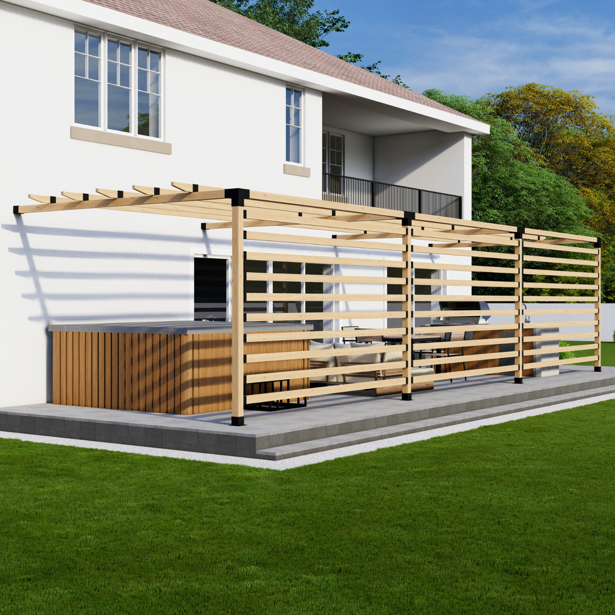 Kit de pergola adossée au mur