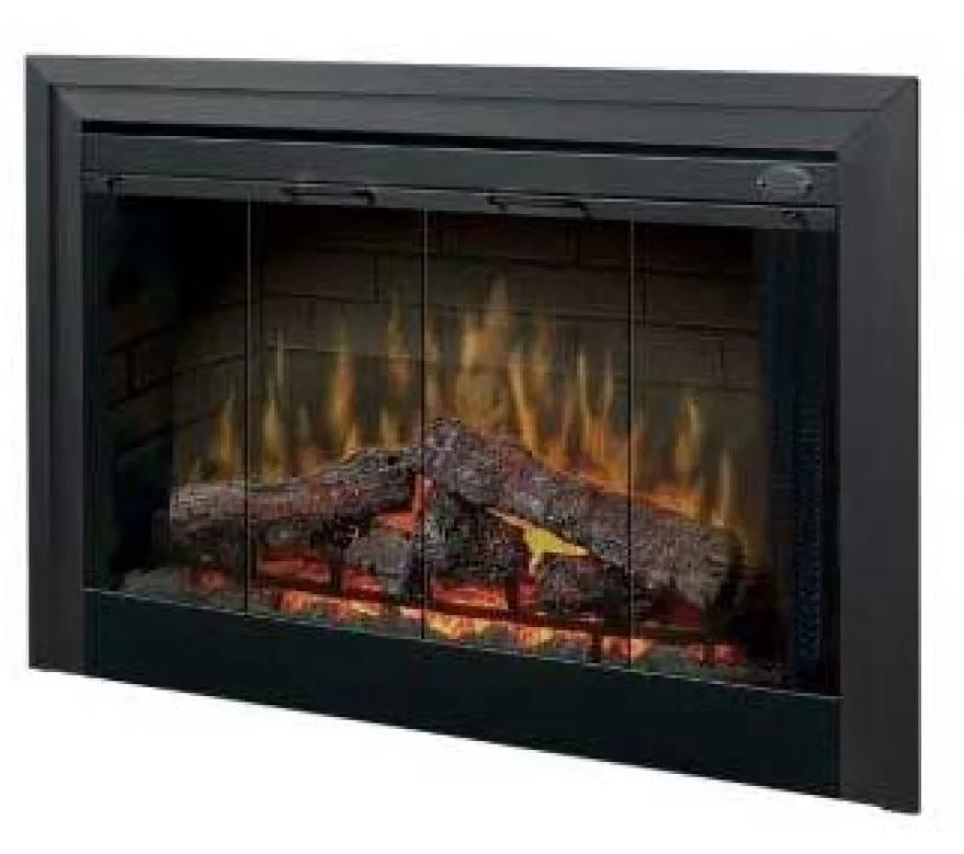Dimplex – Porte vitrée aspect bi-fold pour foyer encastrable Deluxe 45 pouces BFDOOR45BLKSM