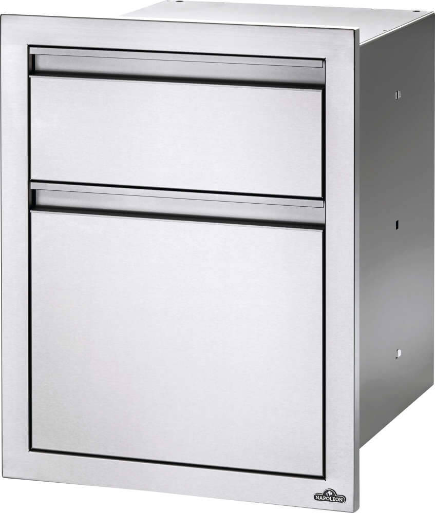 Napoleon 18" x 24" – Double tiroir Large et Standard en acier inoxydable – BI-1824-2DR
