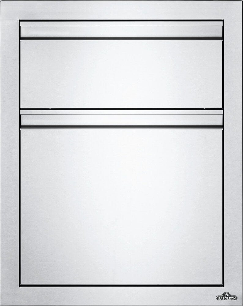 Napoleon 18" x 24" – Double tiroir Large et Standard en acier inoxydable – BI-1824-2DR
